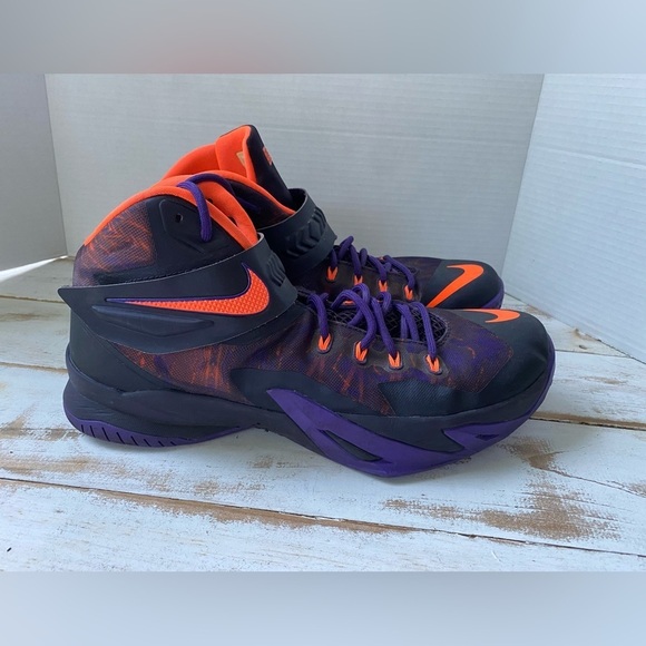 NIKE LeBron Zoom Soldier VIII PRM black orange sneakers hi-top 2014 sz 12 EUC main image 10